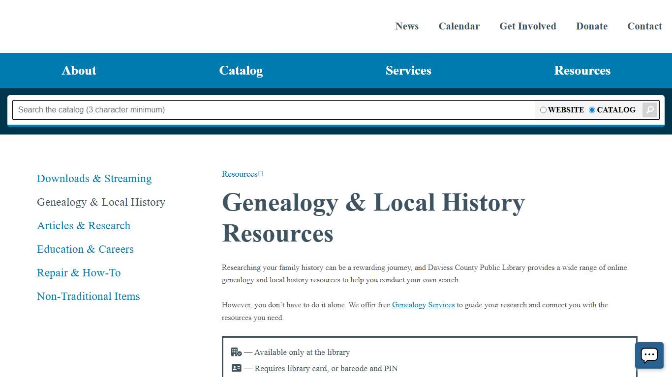 Genealogy & Local History Resources – Daviess County Public Library