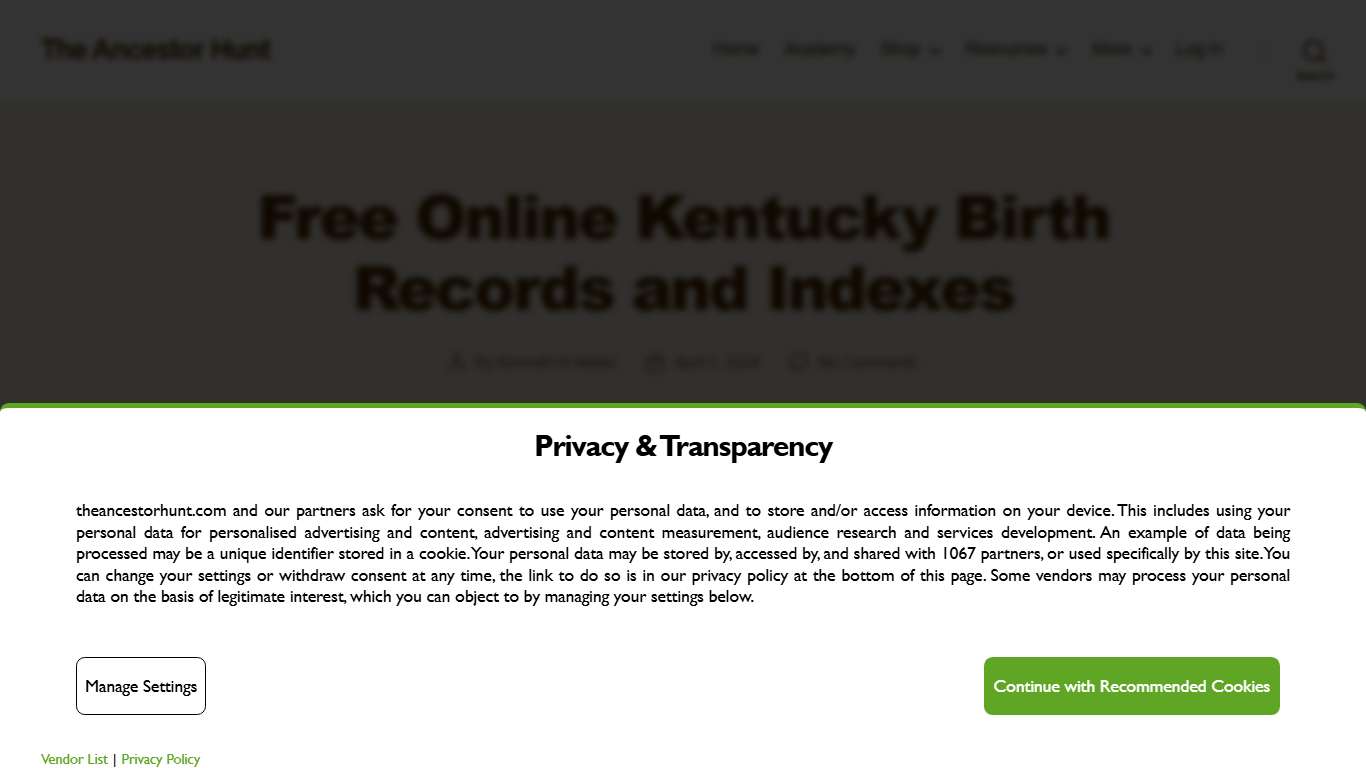 Free Online Kentucky Birth Records and Indexes - The Ancestor Hunt