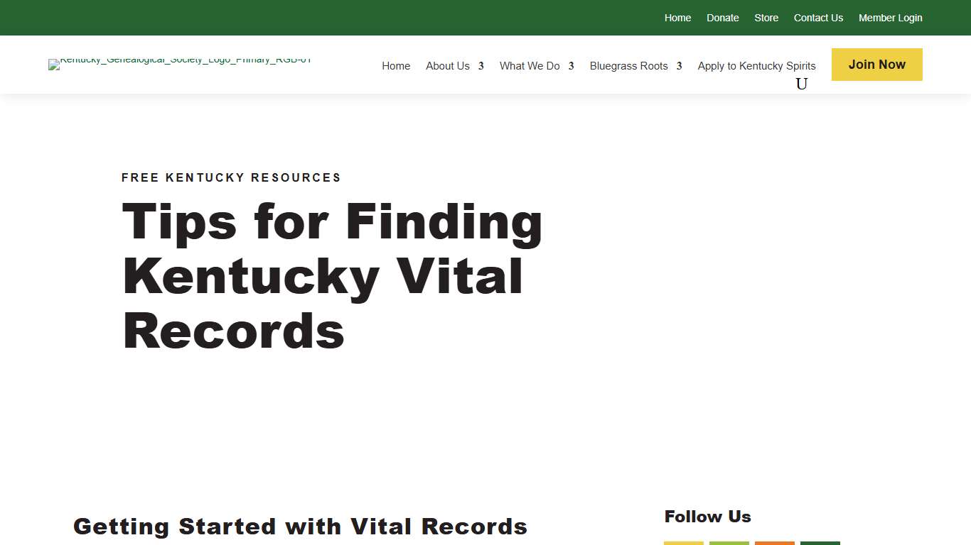 Tips for Finding Kentucky Vital Records - Kentucky Genealogical Society